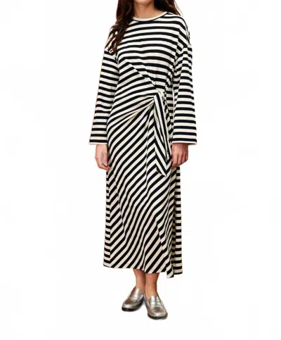 Frnch Fenouil Stripe Maxi Dress In Black