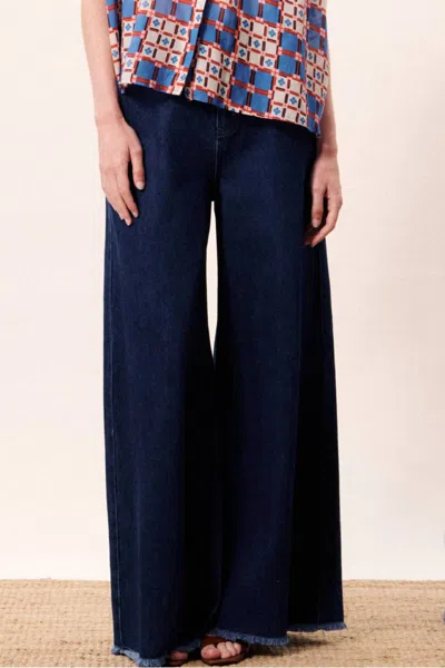 Frnch Forno Wide Leg Jeans In Blue