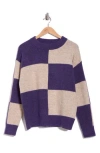 Frnch Freya Checkered Pullover Sweater In Purple