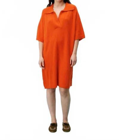 Frnch Gaillarde Midi Dress In Rouge In Orange