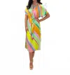 Frnch Galiena Midi Dress In Rainbow In Multi