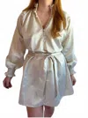 Frnch Galley Mini Dress In Beige In Blue