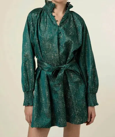 Frnch Gally Dress In Emerald Green