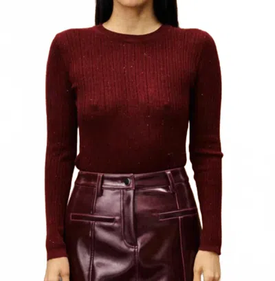 Frnch Geranium Sequined Sweater In Bordeaux In Burgundy