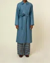 Frnch Ghisele Coat In Bleu Azur In Multi