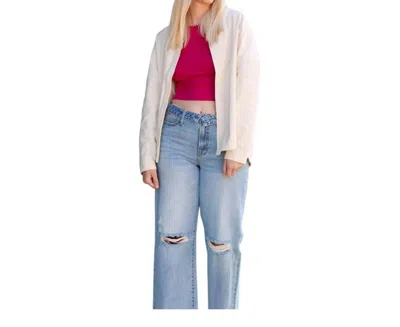Frnch Giorgia Jacket In Creme In Blue