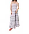 Frnch Dalel Smocked Tiered Strapless Maxi Dress In Multi