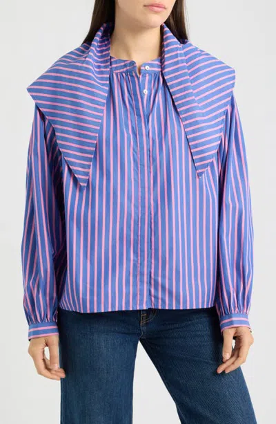 Frnch Guri Stripe Shirt In Brown