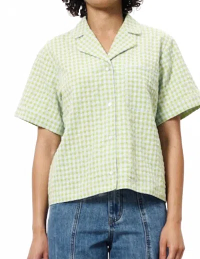 Frnch Ilea Gingham Shirt In Lime In Green