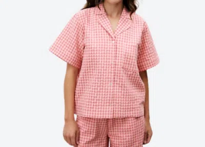 Frnch Ilea Gingham Shirt In Rose In Pink