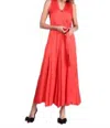 Frnch Iride Maxi Dress In Rouge In Red