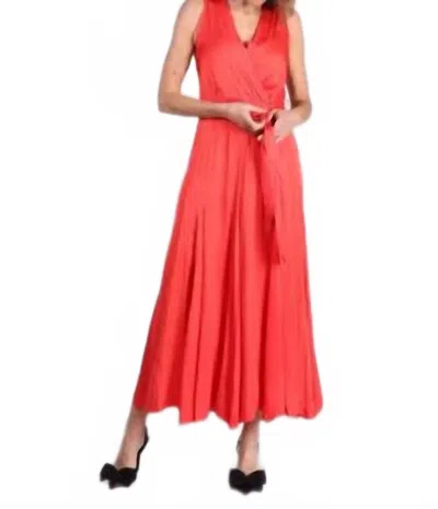 Frnch Iride Maxi Dress In Rouge In Red
