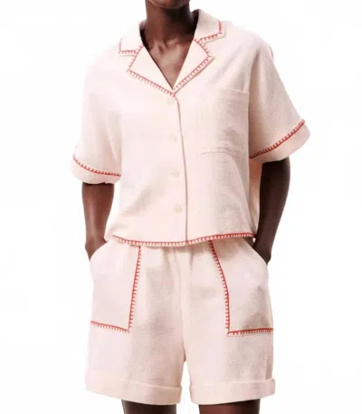 Frnch Isalya Short Sleeve Shirt In Pink