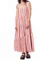 Frnch Isee Maxi Dress In Rouge In Multi