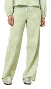 Frnch Ismery Gingham Trousers In Lime In Green
