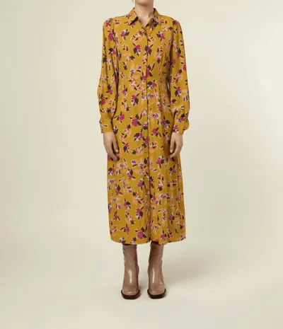 Frnch Kamela Robe Dress In Terres Melees In Multi