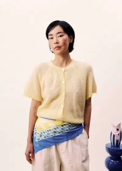Frnch Kawasan Cropped Cardigan In Yellow