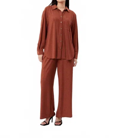 Frnch Kaya Pants In Orange In Burgundy
