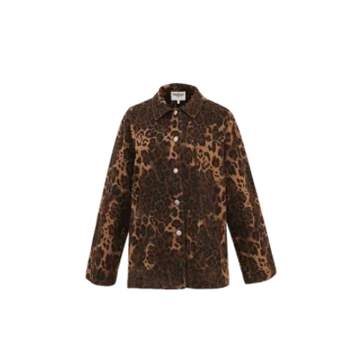 Frnch Lais Leopard Print Jacket In Animal Print