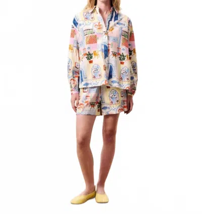 Frnch Lapis Short In Multi