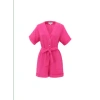 FRNCH LIKA TIE WAIST PLAYSUIT IN FUCHSIA FROM