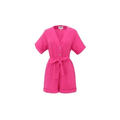Frnch Lika Tie Waist Playsuit In Fuchsia From In Pink
