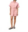Frnch Lillian Button Front Romper In Rose Pale In Pink