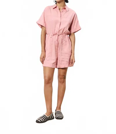 Frnch Lillian Button Front Romper In Rose Pale In Pink