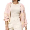 Frnch Lobelia Open Front Cardigan In Rose Pale In Neutral