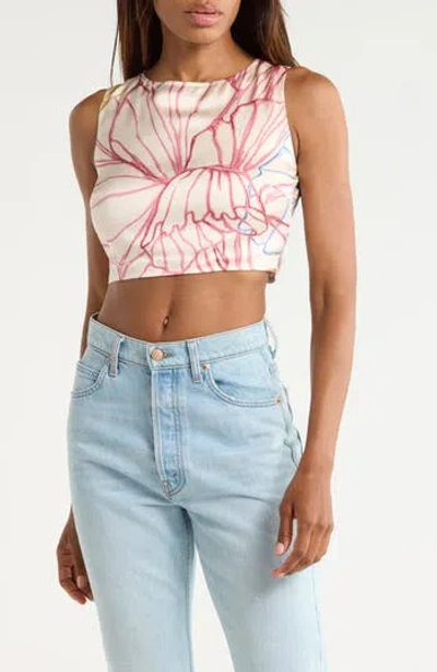 Frnch Lola Sleeveless Crop Top In Multi