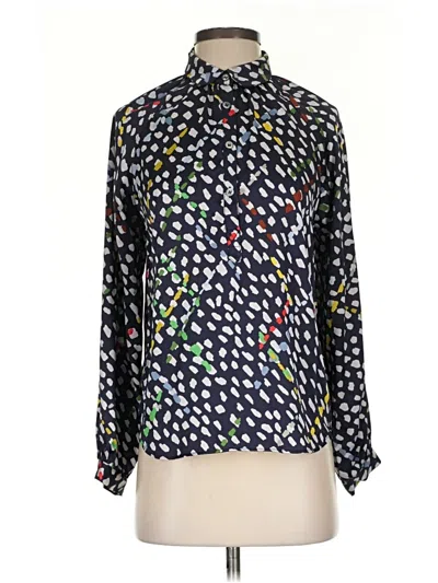 Pre-owned Frnch Long Sleeve Blouse In Black