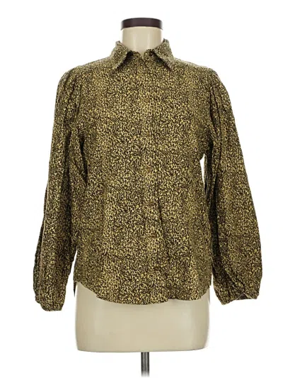 Pre-owned Frnch Long Sleeve Blouse In Gold
