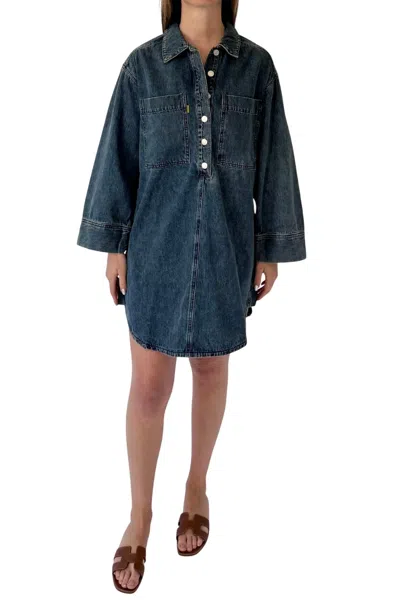 Frnch Long Sleeve Denim Dress In Multi