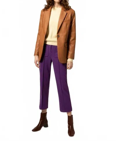 Frnch Luana Faux Leather Blazer In Camel In Brown