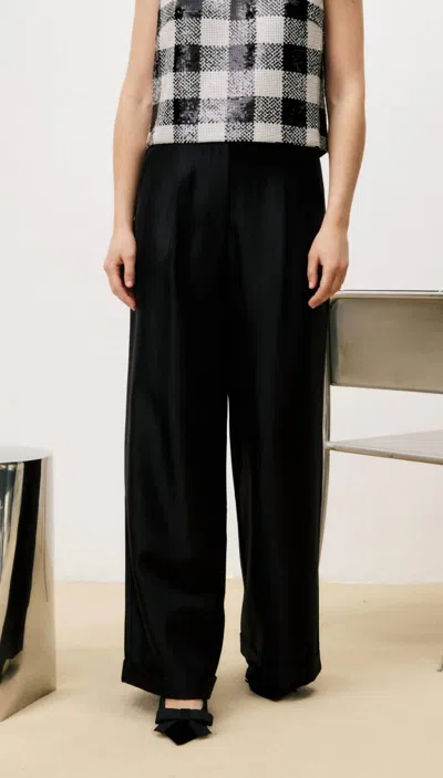 Frnch Lynn Wide Leg Trouser Pant In Black