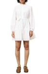 Frnch Macaire Long Sleeve Cotton Eyelet Dress In Blanc