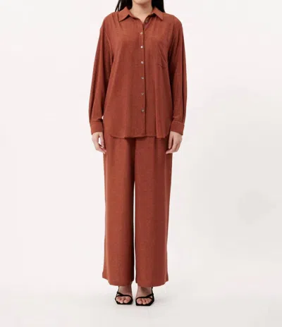 Frnch Maelle Flowing Shirt In Orange Brule In Brown