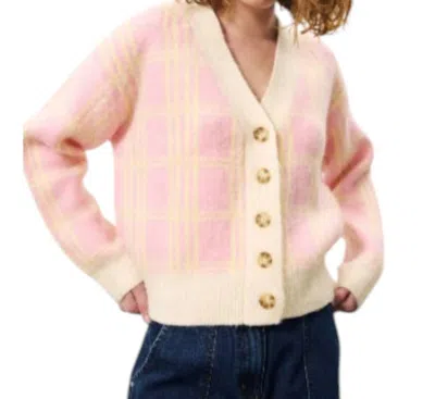 Frnch Manila Vest Sweater In Yellow /pink