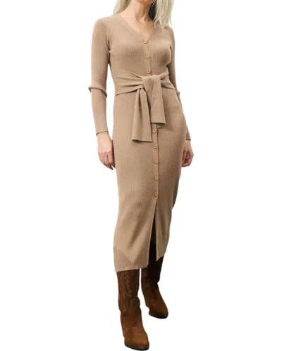 Frnch Margaux Knit Dress In Camel In Brown