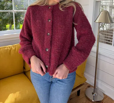 Frnch Megane Buttoned Cardigan In Bordeaux Maroon In Burgundy