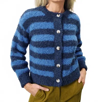 Frnch Megane Cardigan In Bleu Marine In Multi