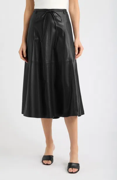 Frnch Mokpo Faux Leather Skirt In Black