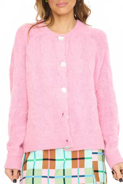 Frnch Moore Cardigan In Rose In Multi