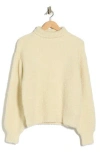 Frnch Nadine Mock Neck Bouclé Sweater In Neutral