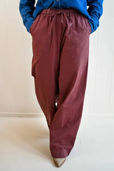 Frnch Naiad Street Wide Leg Trousers In Red