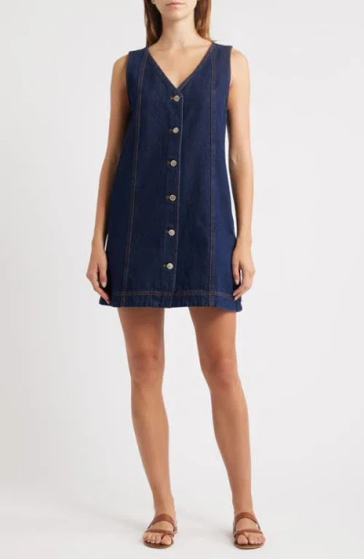 Frnch Nala Denim Tank Dress In Blue