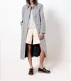 Frnch Nelcy Pinstripe Trench Coat In Black/white