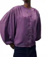 Frnch Neola Long Cuffed Sleeves Shirt In Purple In Purple