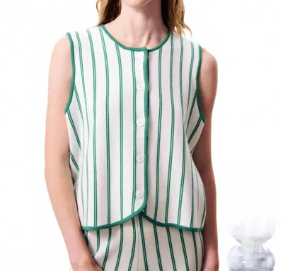 Frnch Niagara Stripe Vest In Green