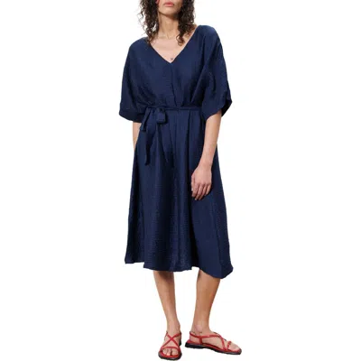 Frnch Nickie Dress In Bleu Marine In Blue